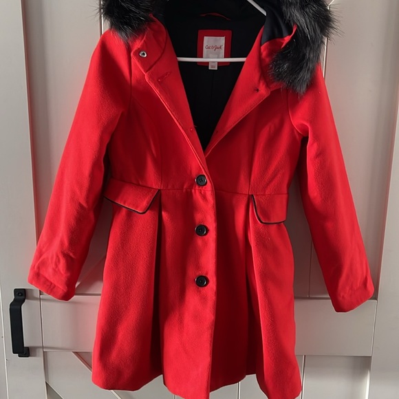 Cat & Jack Girls Button Down Coat - Picture 3 of 7